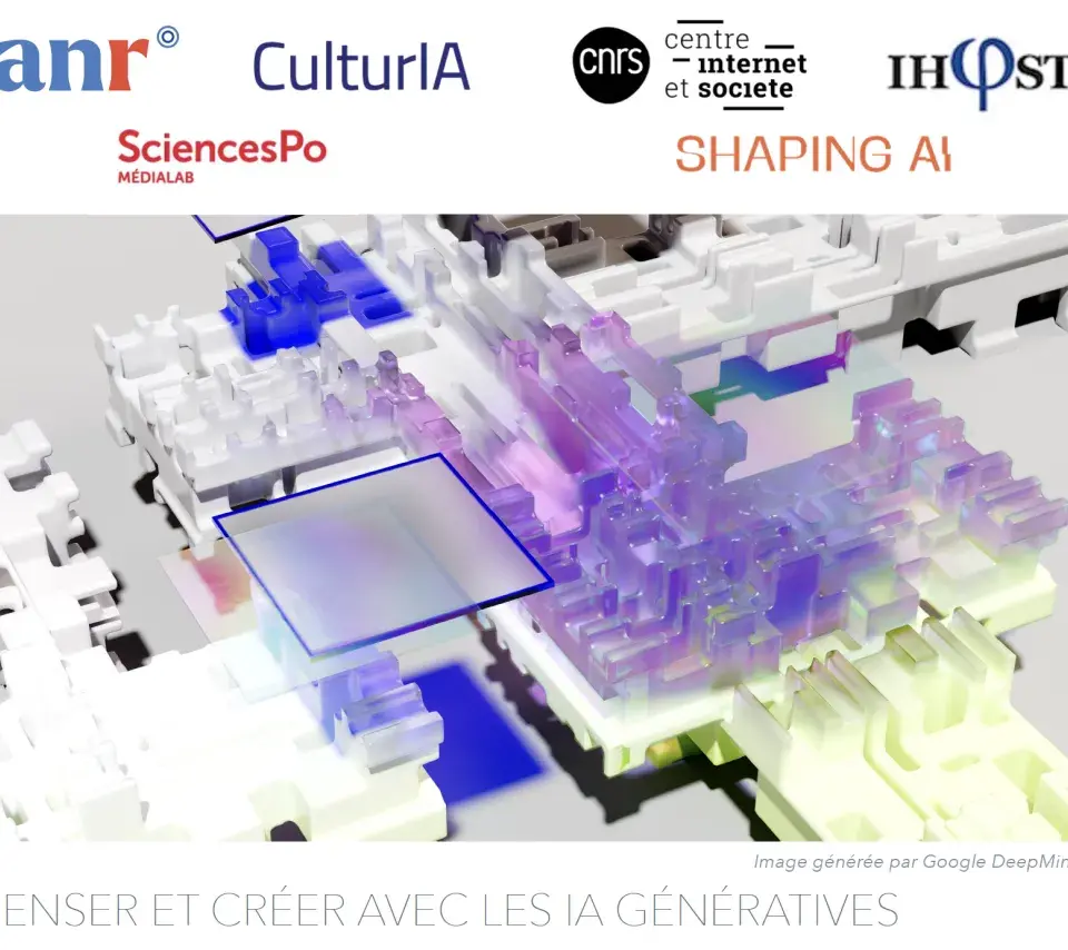 Affiche du colloque "penser et créer avec les IA génératives"