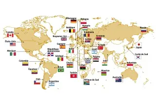 Carte  "Les DHC de Paris 1 Panthéon-Sorbonne à travers le monde"